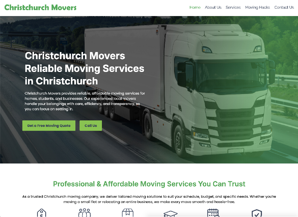 Christchurch Movers - Christchurch Moving Company - Built by Firefly Websites