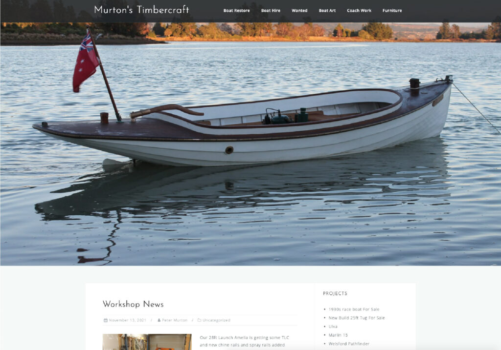 Murton's Timbercraft - Boat and Furniture Build or Restore - Built by Firefly Websites