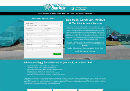 Piggy Packers Rentals - Budget friendly vehicle hire - Hosted by Firefly Websites